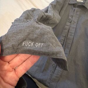 Abbeydale Made in USA Gray Button Down Shirt Hidden Cuff Detail size M